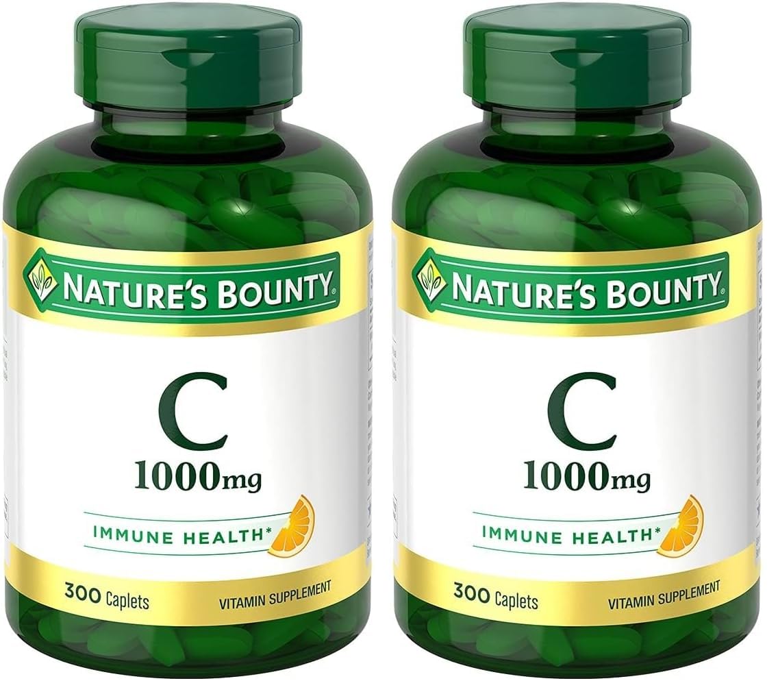 Buy now Nature's Bounty Vitamin C 1000mg, Supports Immune and Antioxidant Health, Vitamin C Supplement, 1 Per Day, 300 Vegetarian Caplets 300 Count (Pack of 2) at indiglob india