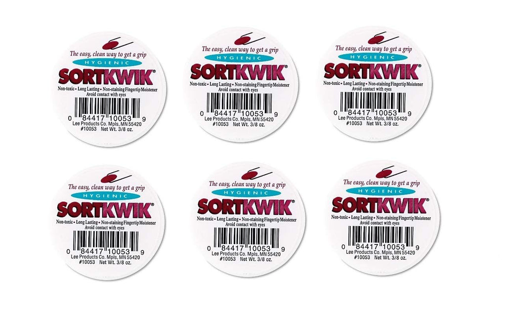 LEE 10053 Sortkwik Fingertip Moisteners, 3/8 oz, Pink, Sold as 6 Pack