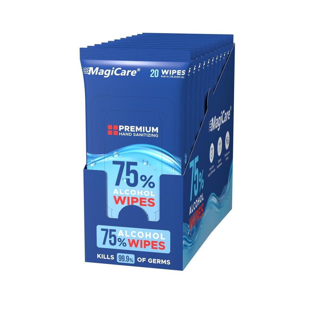 MagiCare Hand Sanitizer Wipes Travel Size, 75% Alcohol Wipes, Sanitizing