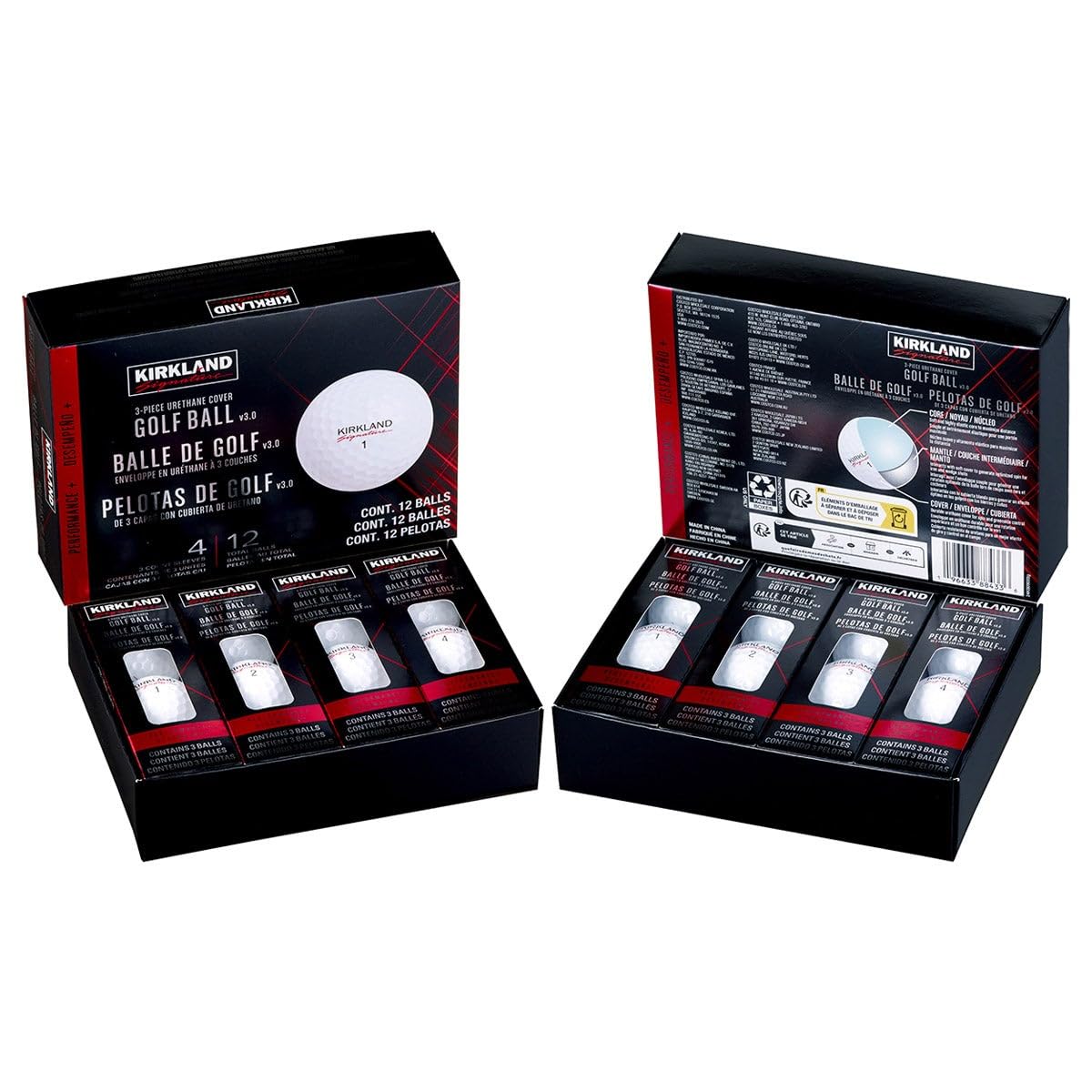 Kirkland Signature V3.0#1654518 Performance Plus 3-Piece Urethane Covered Golf Ball (2 Dozen, 24 Balls)