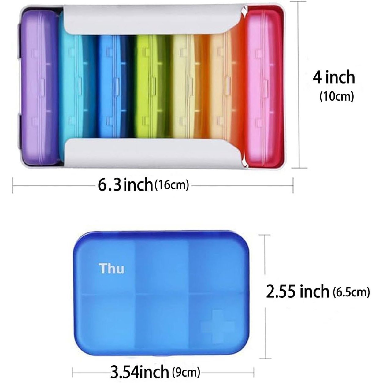 Buy now 7 Piece Set Pill Organizer 6 Times a Day, Weekly Daily Travel Medicine Organizer Portable 7 Day 42 Compartments Pill Box with Moisture-Proof Pill Case Travel Pill Container for Vitamins,Supplements at indiglob india
