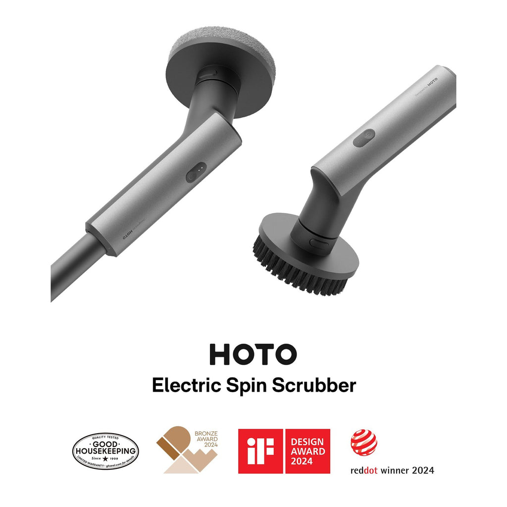 HOTO Cordless Electric Spin Scrubber, 6 Brush Heads, for Bathroom, Tile
