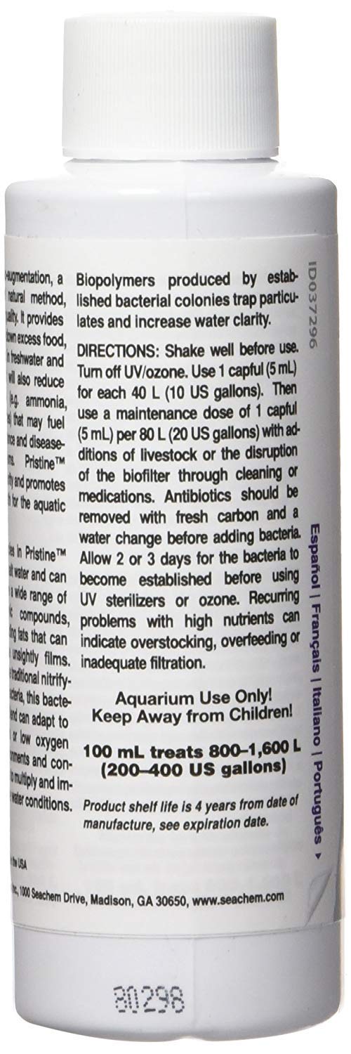 Seachem Pristine Natural Waste Management - Organic Sludge and Detritus Eliminator 100ml/3.4oz