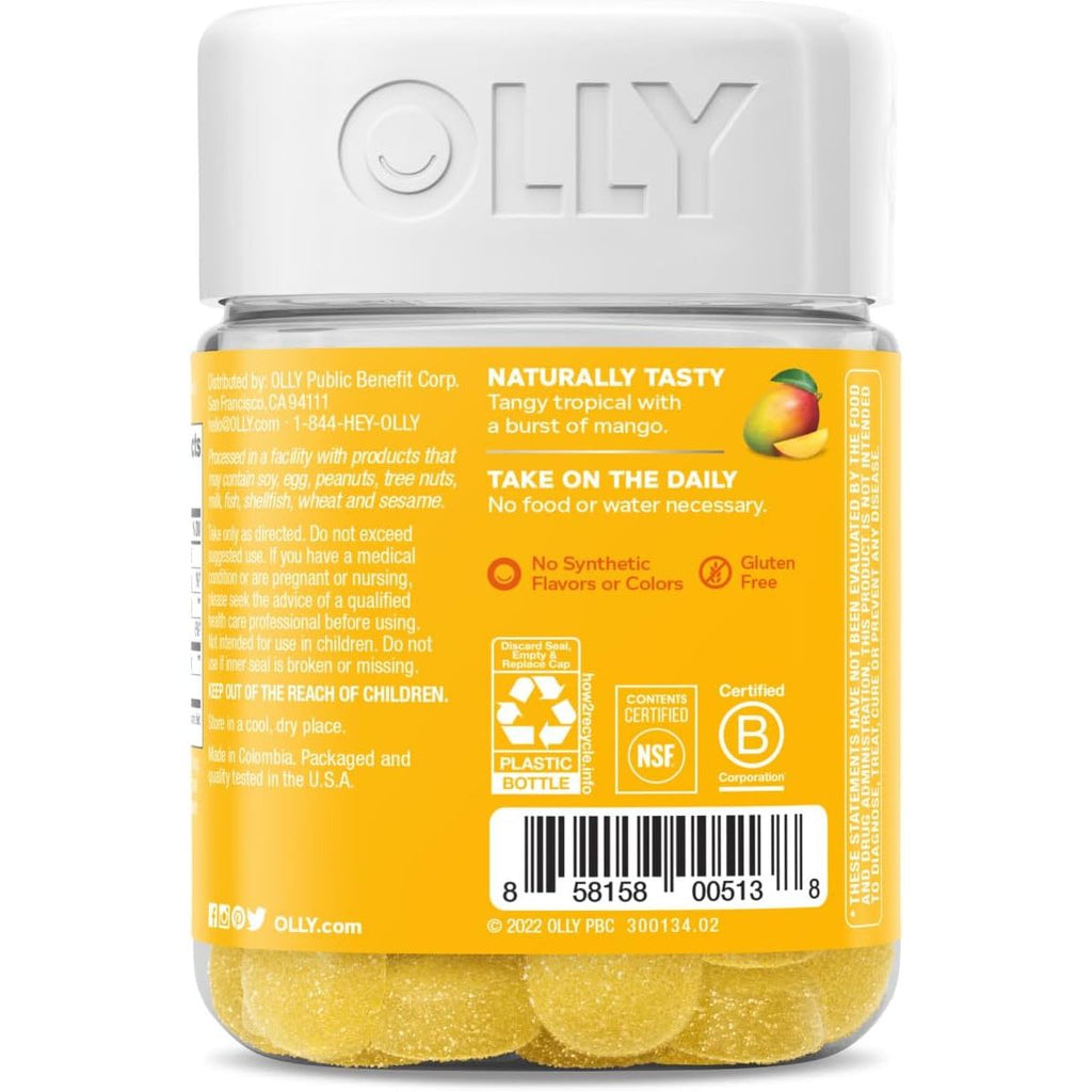 Buy now OLLY Probiotic Gummy, Immune and Digestive Support, 1 Billion CFUs, Chewable Probiotic Supplement, Mango, 25 Day Supply - 50 Count at indiglob india