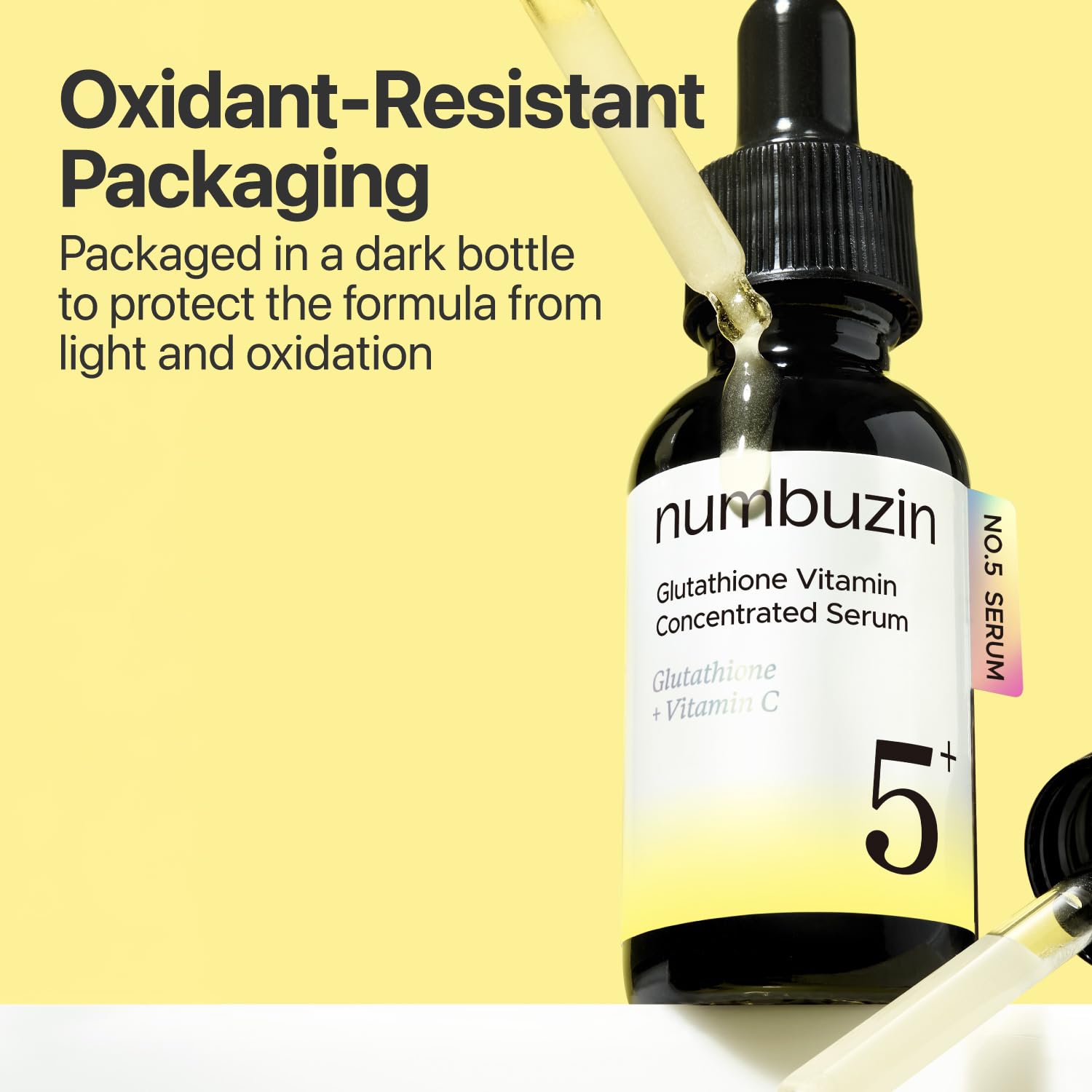 numbuzin No.5 Vitamin Concentrated Serum, Dark Spot Care, Glutathione & Vitamin Serum, Korean Skincare, Tranexamic Acid 4%, Niacinamide 5%, for a Radiant-Looking Glow 1.01 fl oz