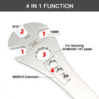 Bike Pedal Wrench, Bicycle Pedal Removal Tool with Extra Long Handle for Efficient Repair of Road and Mountain Bikes