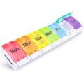 Buy now AUVON Weekly Pill Organizer Arthritis Friendly, BPA Free Travel 7 Day Pill Box Case with Spring Open Design and Large Compartment to Hold Vitamins, Cod Liver Oil, Supplements and Medication Cream White at indiglob india