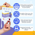 FIRST DAY Kids Magnesium Gummies, Citrate + L-Theanine, No Melatonin, 60 Ct | Strawberry citrate magnesium gummies for kids with Suntheanine® L-theanine; melatonin-free calm and bedtime support for kids