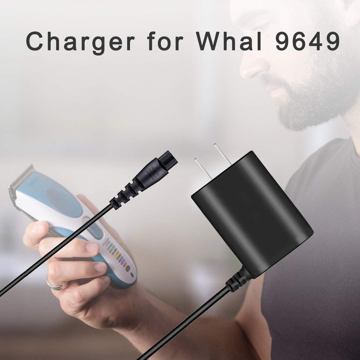 WUKUR Replacement for Wahl 9649 Charger, 3.5V Charger Cord for Wahl 9649P, Charging Cord Replacement Compatible with Wahl 9649 9649P Color Pro Cordless Hair Clipper Trimmer Power Cord, 6.6FT Long Cord