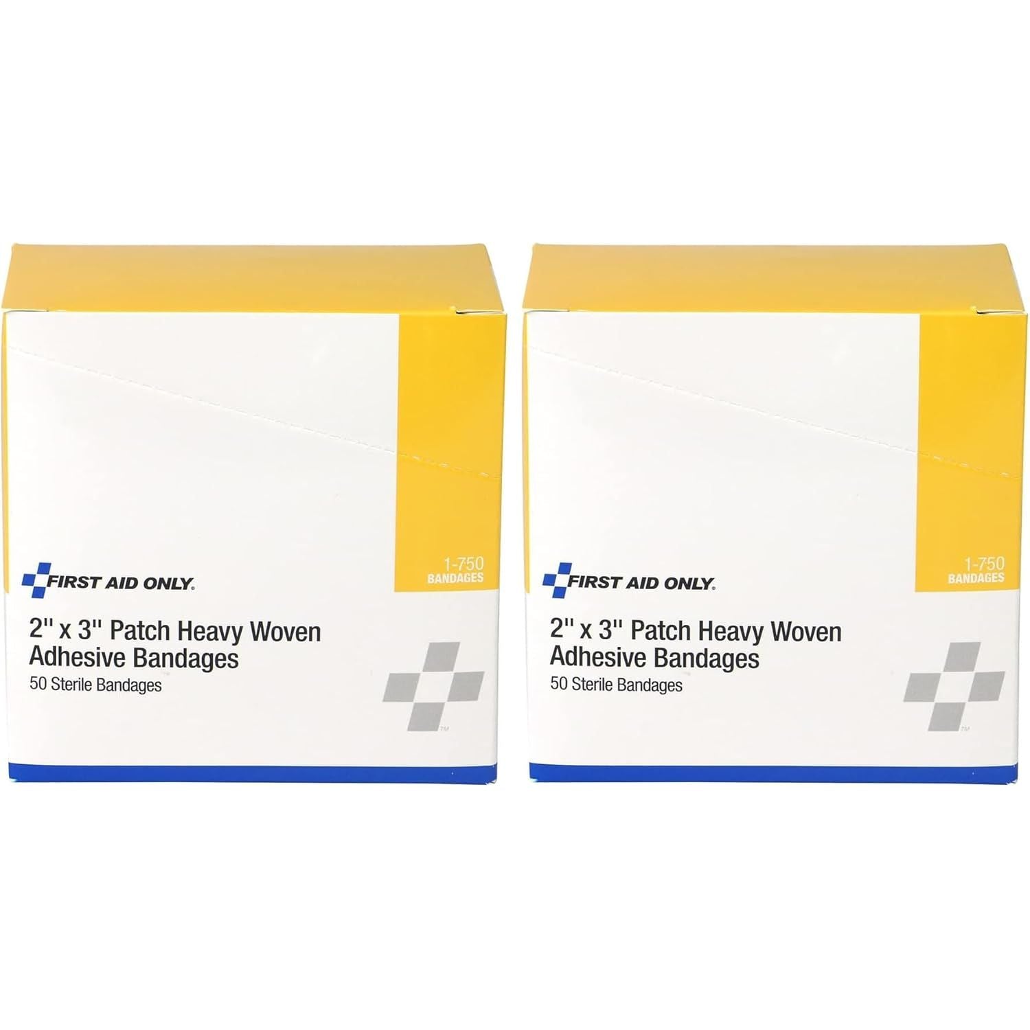 Buy now First Aid Only 1-750 Heavy Woven Fabric Adhesive Bandages, 2" x 3" Extra Large, 50 Count 50 Count (Pack of 2) at indiglob india