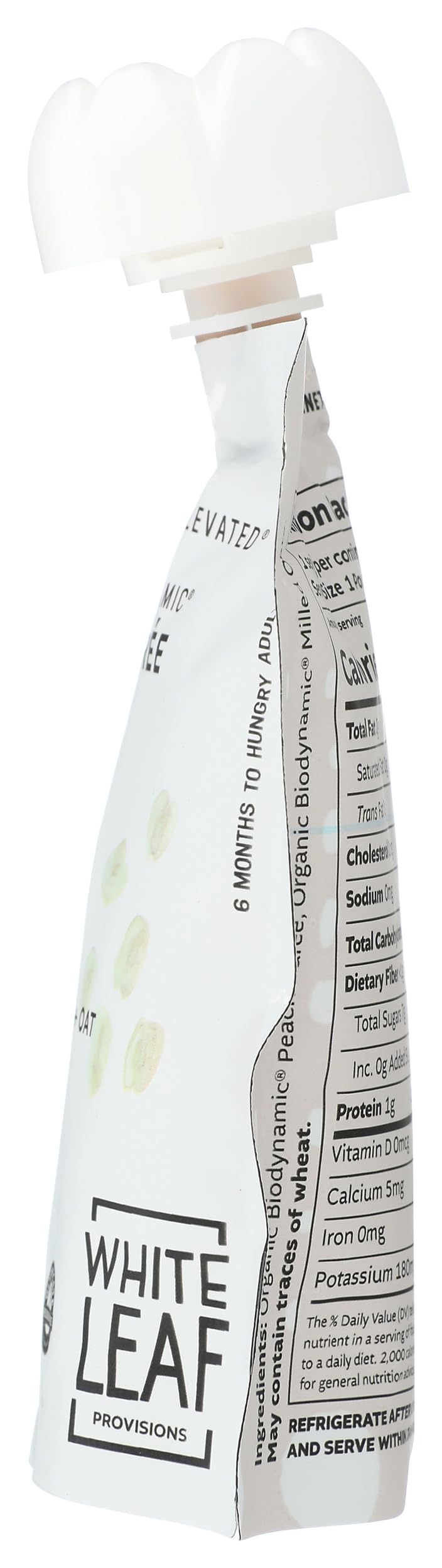 White Leaf Provisions, Baby Food Peach Oat Organic, 3.17 Ounce