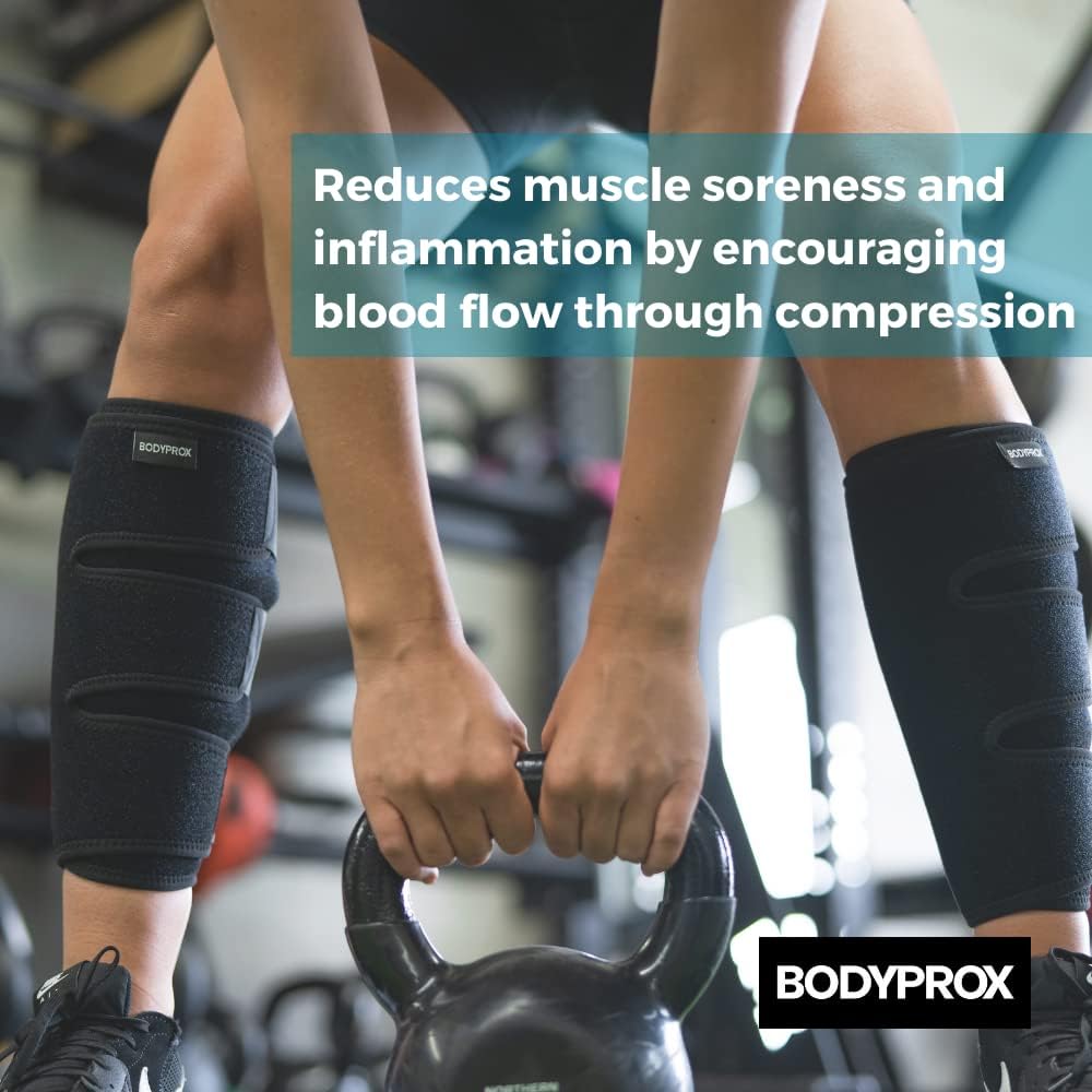 Buy now Bodyprox Calf Support Brace 2 Pack, Adjustable Shin Splint Compression Calf Wrap at indiglob india