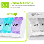 Buy now AUVON Weekly Pill Organizer Arthritis Friendly, BPA Free Travel 7 Day Pill Box Case with Spring Open Design and Large Compartment to Hold Vitamins, Cod Liver Oil, Supplements and Medication at indiglob india