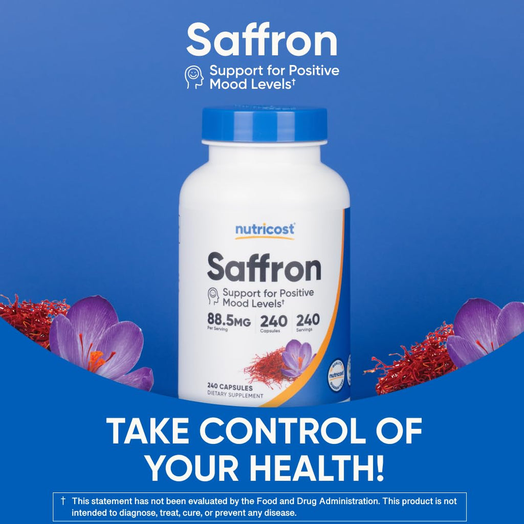 Nutricost Saffron Extract 88.5mg, 240 Capsules - Veggie Caps, Non-GMO, Gluten Free (Pack of 2)