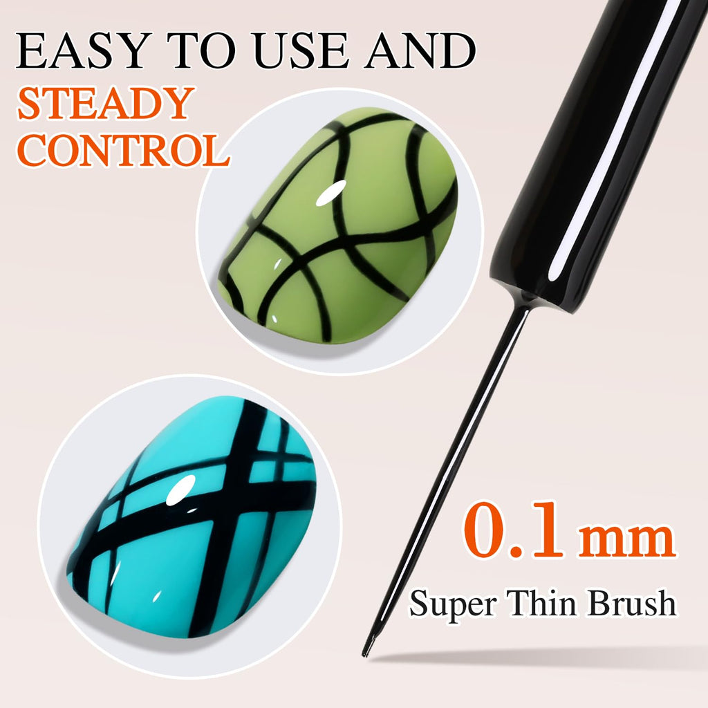 Authentic Double Rhythm 15 Ml Metallic Gel Liner features a 0.1 mm brush for precise application and designs.