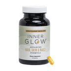 Inner Glow Advanced Hair, Skin & Nails Vitamins – Doctor-Developed Hair Supplement with Biotin, Collagen Peptides, Vitamin D & B12 – Clinically Tested 12-Week Results, Made in USA, Non-GMO