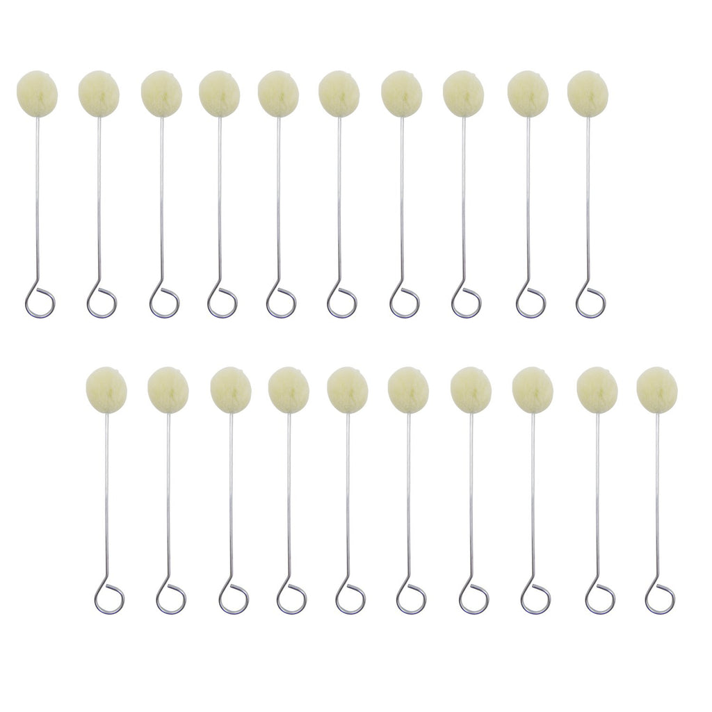 100 Packs Wool Daubers Ball Brush Leather Dye Tool with Metal Handle for DIY Crafts Projects