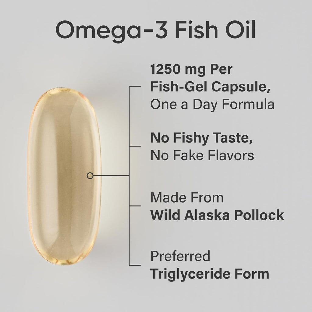 Buy now Sports Research Triple Strength Omega 3 Fish Oil - Burpless Fish Oil Supplement w/EPA & DHA Fatty Acids from Single-Source Wild Alaskan Pollock - 1250 mg, 180 ct at indiglob india