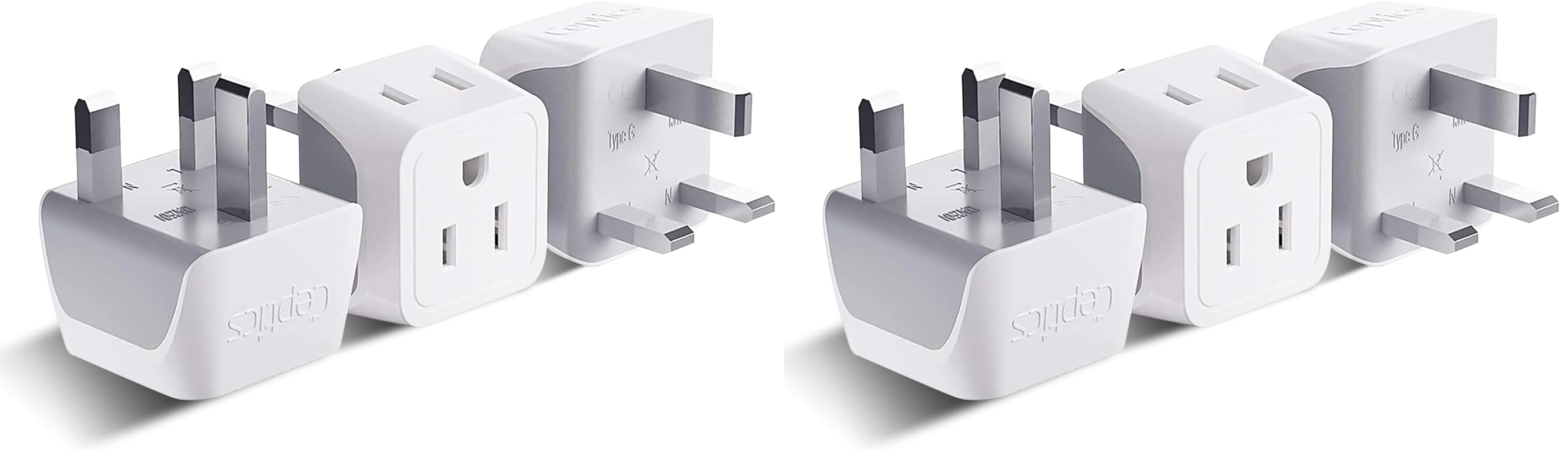 Buy now Ceptics Schuko Germany, France Plug Adapter, Dual Input - Ultra Compact Light Weight - Usa to Russia, South Korea Travel Adaptor Plug - Type E/F (3 Pack) Type G - UK, UAE, Hong Kong 6 Pack at indiglob india