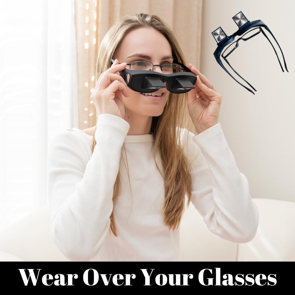 Buy now Evelots Laying Down Reading Glasses - Look Down Bed Readers - High Definition - Lazy Bed Prism Spectacles Horizontal Glasses - Read and Watch TV in Bed - Use Over Your Glasses at indiglob india