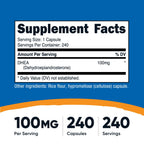 Nutricost DHEA (100mg) 240 Capsules, Gluten Free, Soy Free, GMO-Free