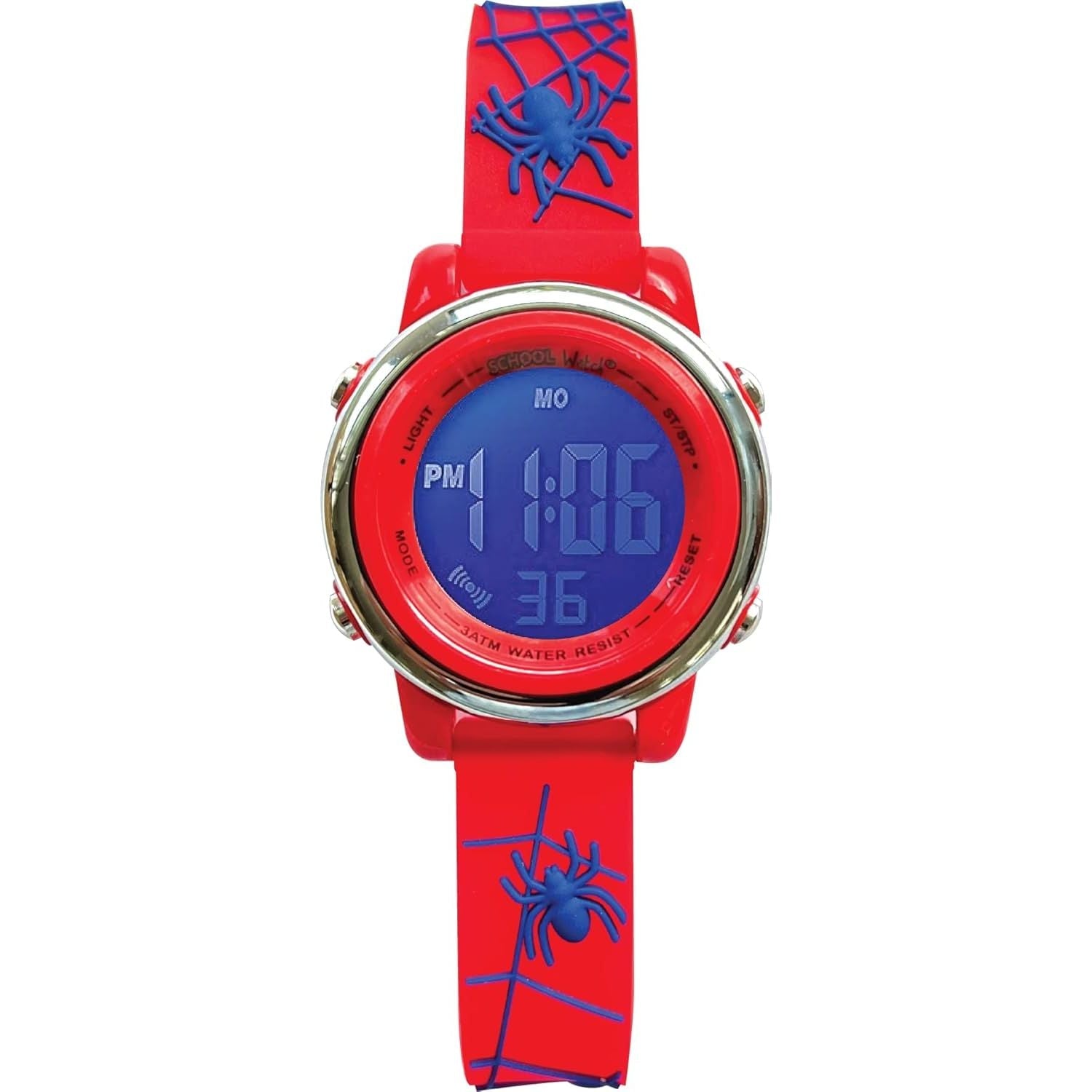 Buy now Preschool Collection Kids Digital Light Up Watch - Monster Trucks, Dinosaurs, Shark, Unicorn, Butterfly, Spider - Girls, Boys, Children, School Red at indiglob india