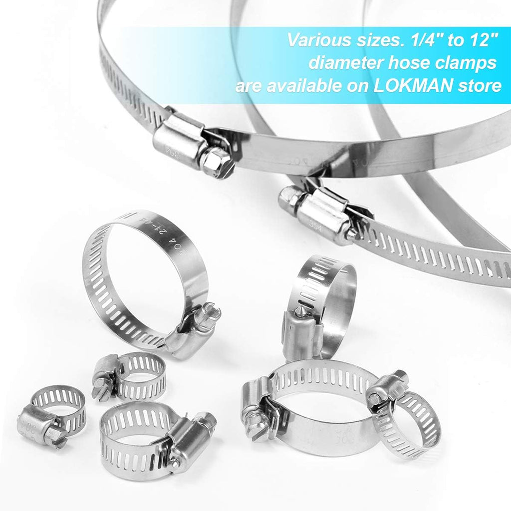 Buy now LOKMAN 2.5 Inch Stainless Steel Duct Clamp Worm Gear Adjustable 46-70mm Hose Clamp, Pack of 10 (2.5 Inch) at indiglob india