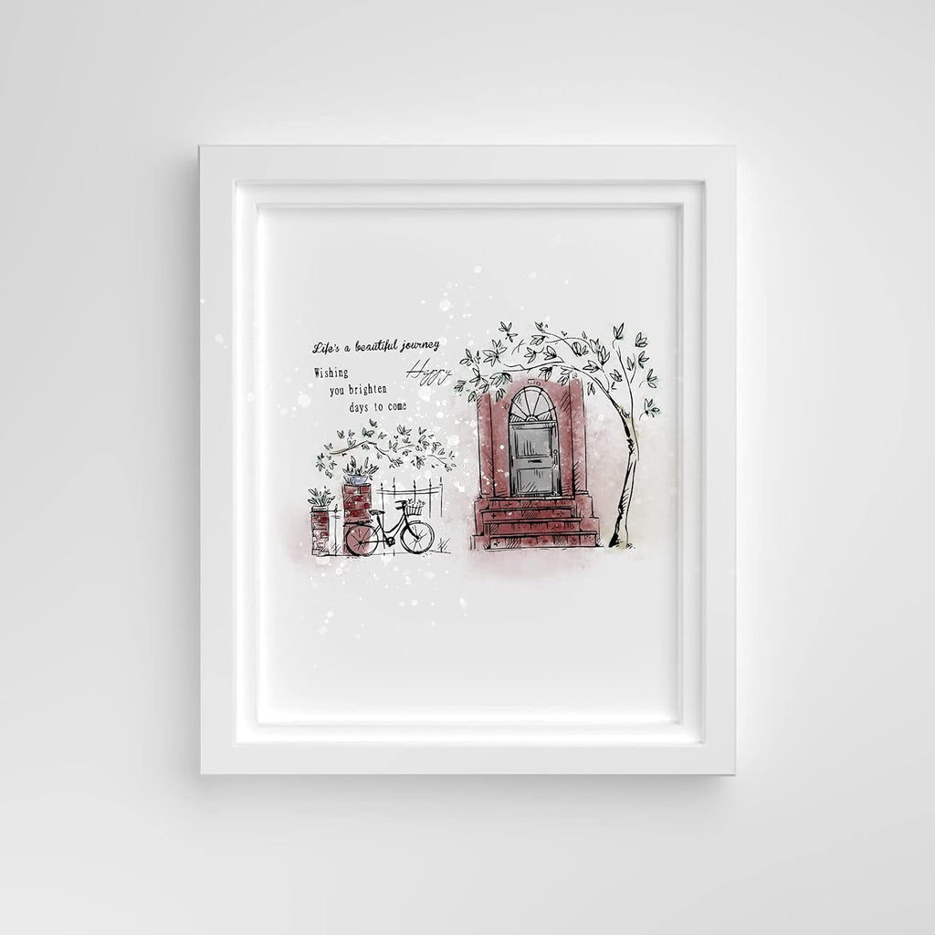 Buy now Door Bike Tree Scenery Clear Stamps for Card Making and Photo Album Decorations, Blessing Words Transparent Rubber Stamps Seal for DIY Scrapbooking at indiglob india