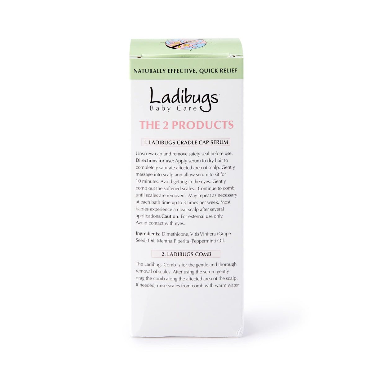 Ladibugs Cradle Cap Remedy Kit - 2-Step Serum & Comb Scale Remover