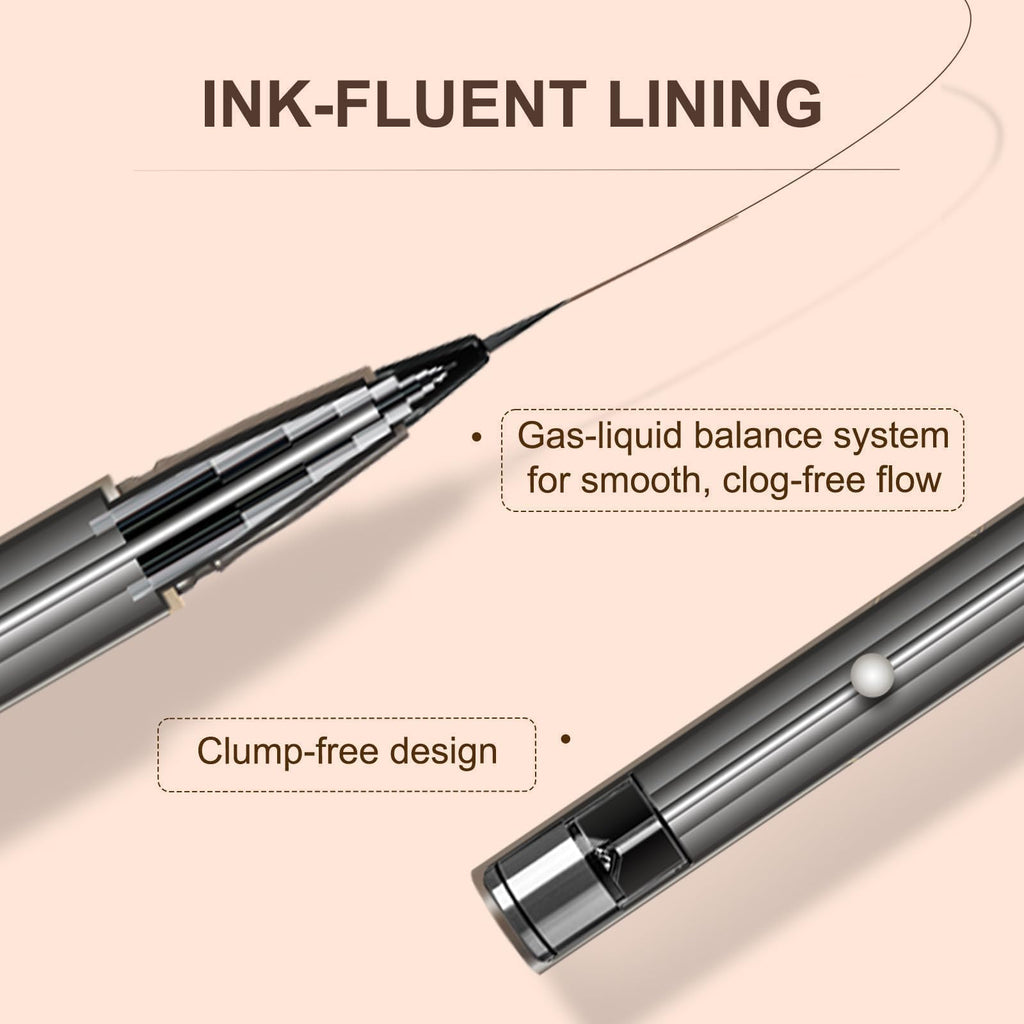 JUDYDOLL Ultra-Fine Liquid Eyeliner-Precision Tip for Wing Line, Smudge-Proof, Quick-Drying, Waterproof, Easy to Get Inner Corner Lined, Hooded Eyes-Friendly (#01 Black)