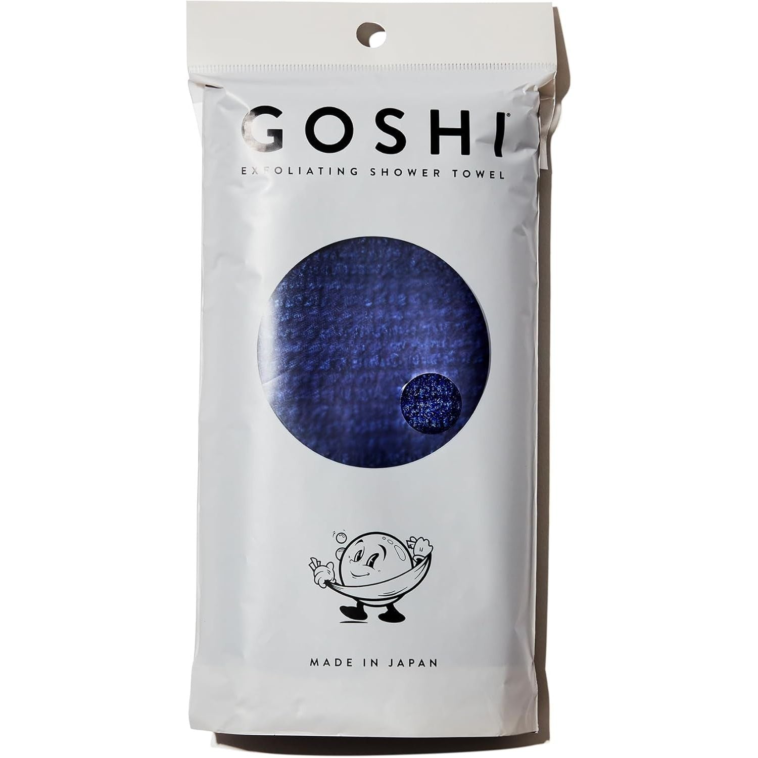 Buy now GOSHI Exfoliating Shower Towel - Rip-Resistant Exfoliating Washcloth for All Skin Types - Made in Japan Blue at indiglob india