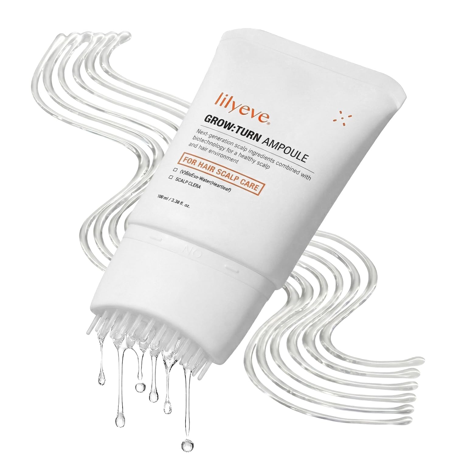 lilyeve GROWTURN Exosome Hair Growth Serum with Built-In Brush, 2-Pack | 3.38 fl oz Each, Built-In Brush Serum with Biotin, Caffeine & Peptides for Thinning Hair, Fragrance-Free, Korean Hair Care