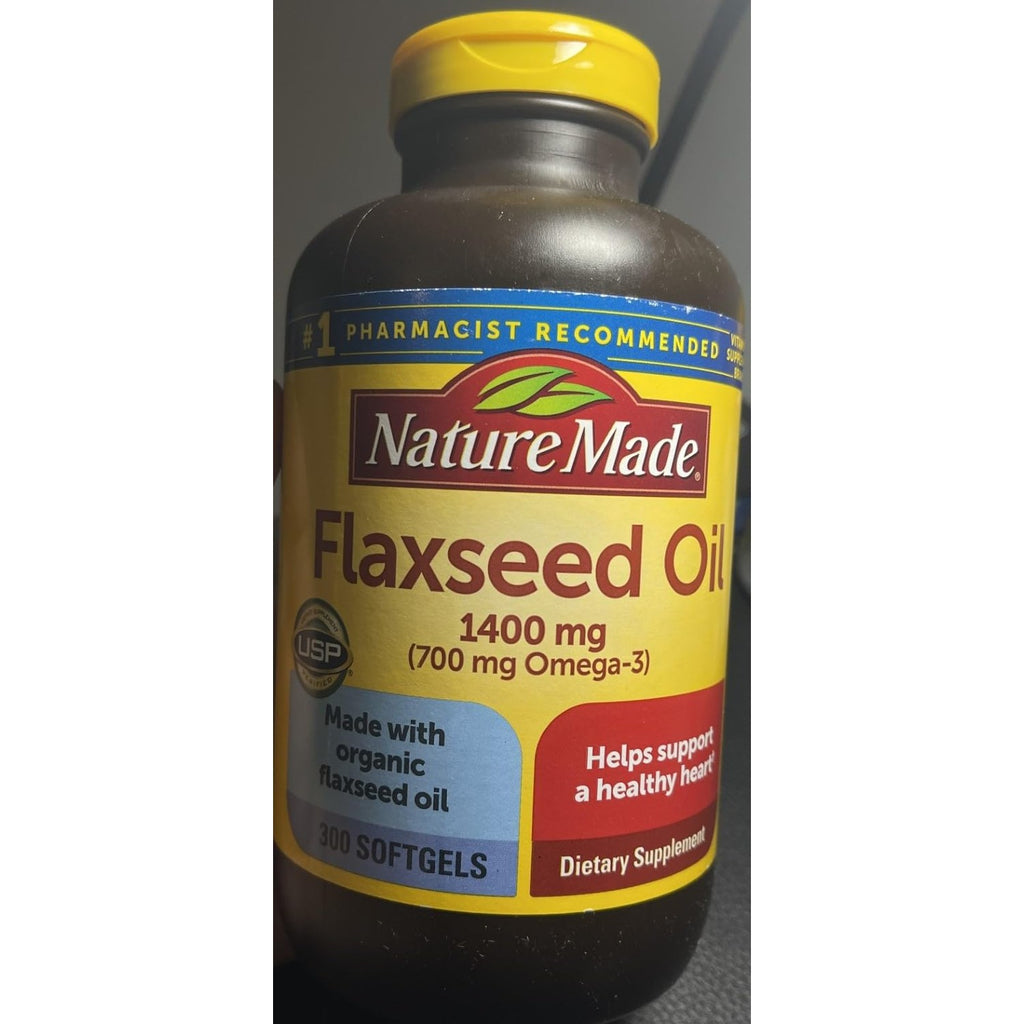 Nature Made Extra Strength Flaxseed Oil 1400 mg Softgels, 100 Softgels | Fish Free Omega 3 Supplement for Men and Women, Dietary Supplement for Heart Health Support, Gluten Free, 100 Day Supply