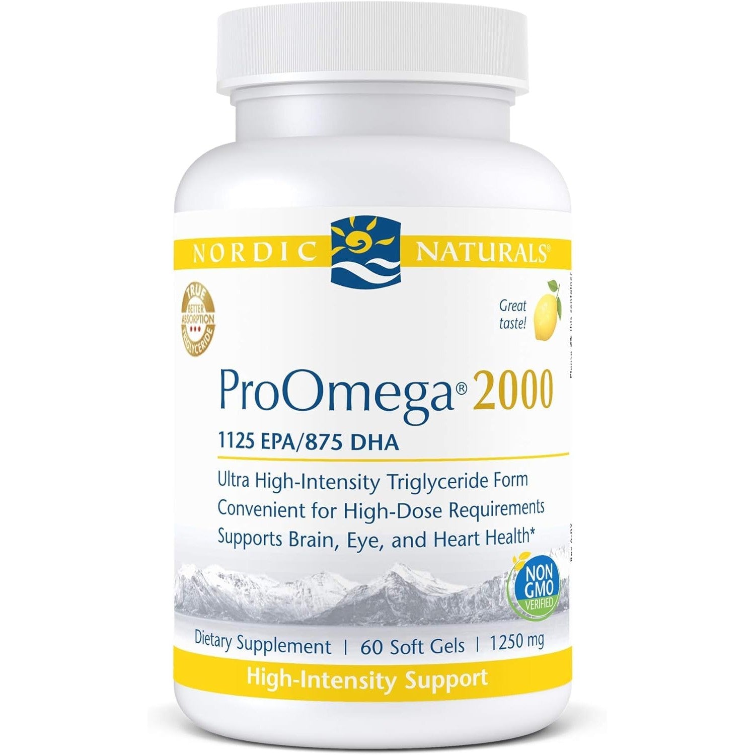 Nordic Naturals ProOmega-3, 2150 mg, EPA & DHA Fish Oil, Lemon - 120 Count | Ultra high-potency EPA & DHA fish oil supports brain, heart, eye & immune health. 2150 mg omega-3. Non-GMO. 60 servings