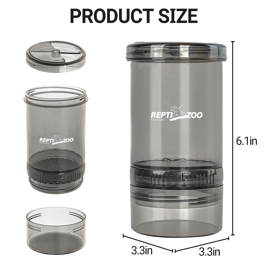 REPTI ZOO Reptile Cricket Calcium Powder Mixer, Cricket Keeper Shaker for Bearded Dragon Gecko Snake Lizards, Dispenser Feeder for Chameleon Reptile & Amphibians