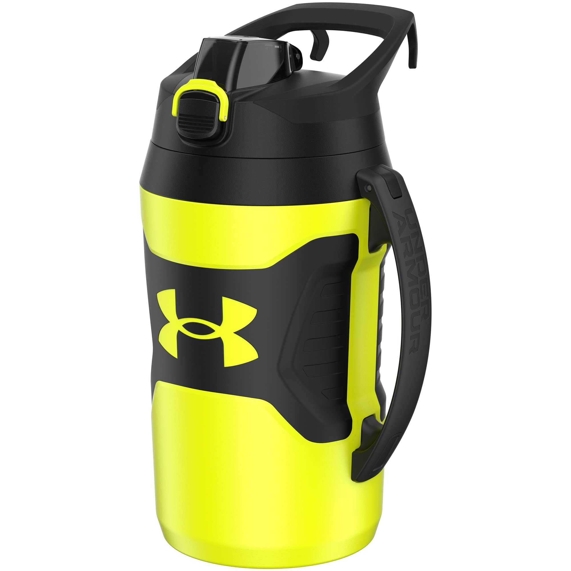 Buy now Under Armour Half Gallon Water Bottle Insulated, 64oz Insulated Water Bottle with Handle, Fence Hook, Leak Resistant, for Baseball, Football & More, Academy/Black at indiglob india