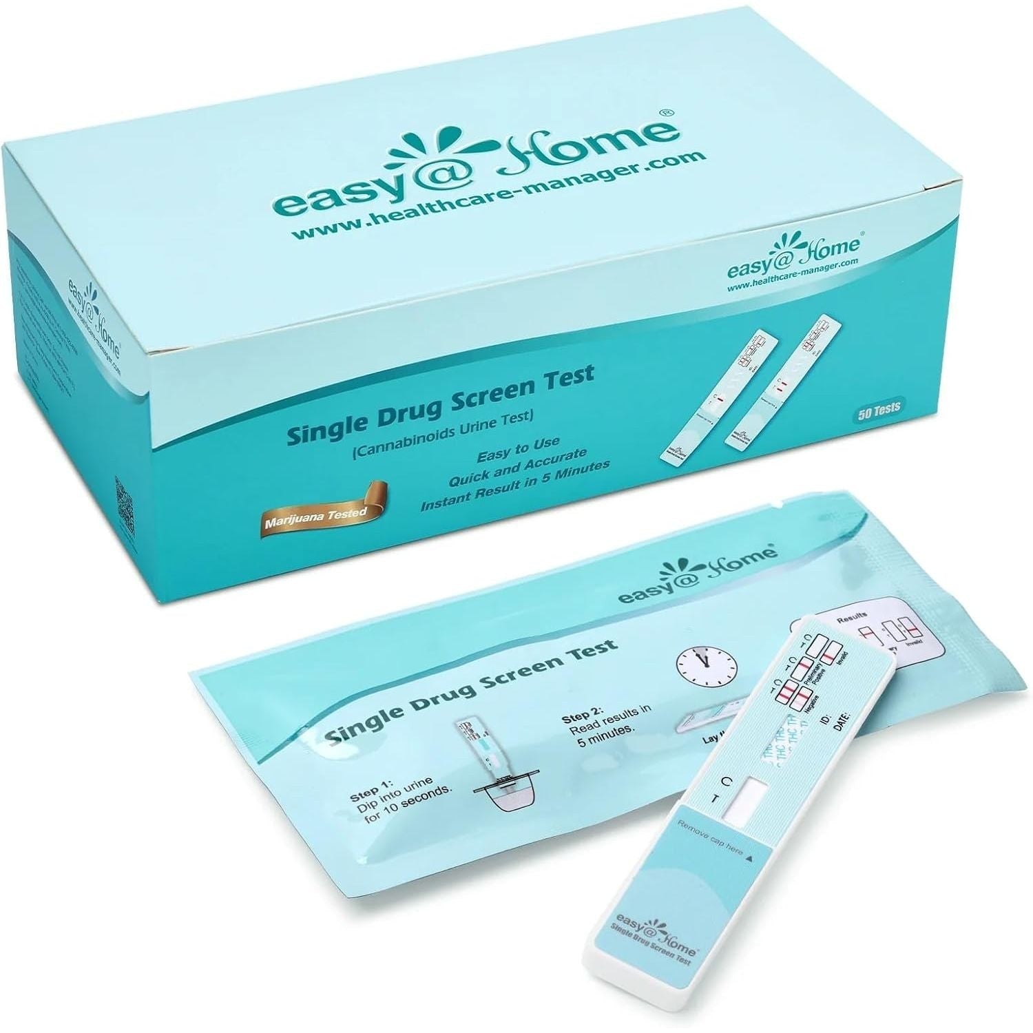 Buy now Easy@Home Marijuana Urine Drug Test Kit [15 Pack] - THC Tests for Home Use - Weed Detox Testing Kits with 50ng/ml Cutoff Level #EDTH-114 50 Pack at indiglob india