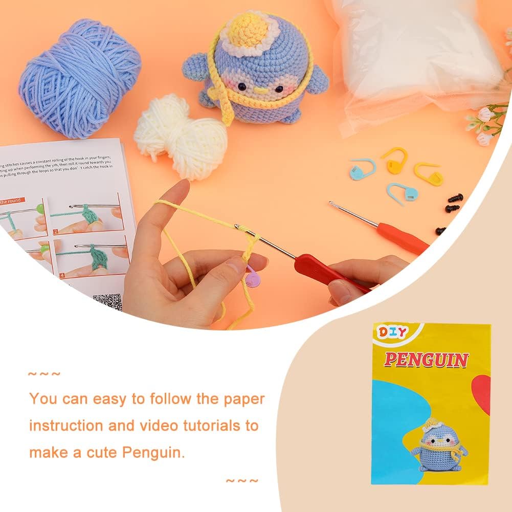 Buy now UzecPk Beginner Crochet Kit, Crochet Animal Kit with Yarn, Complete Crochet Kit for Adults and Kids Craft with Instruction and Video Tutorials at indiglob india