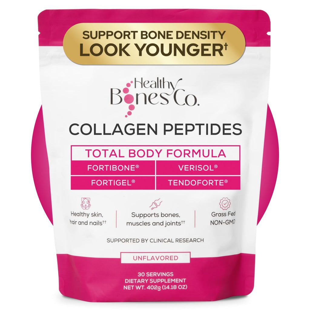 Collagen Peptides Powder, FORTIBONE®, FORTIGEL®, VERISOL®, Tendon Support | Premium Bone Health Collagen Peptides Supporting Bone, Joint, Skin, Hair And Nail, Anti Aging, Hydrolyzed Collagen, 90 Serv