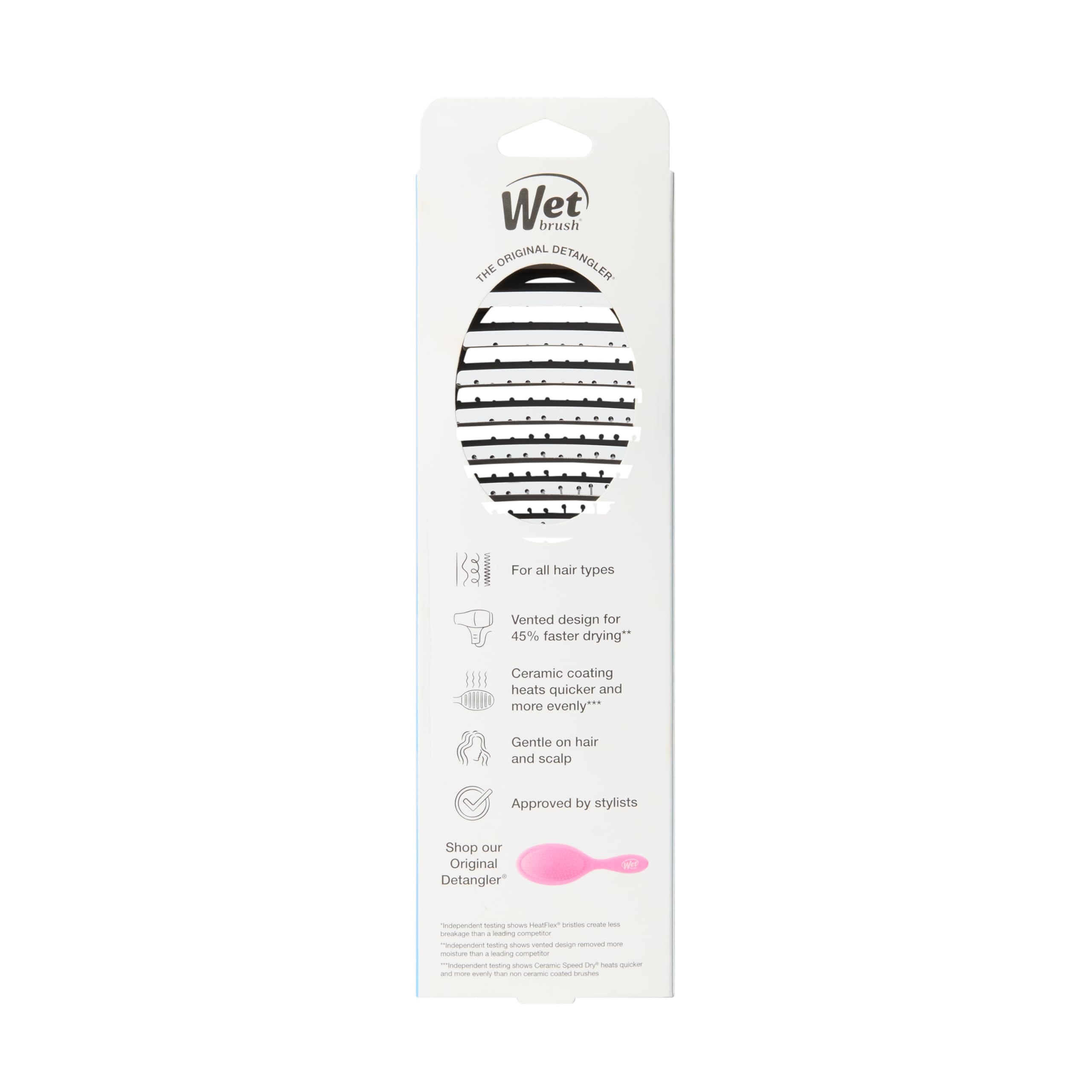 Wet Brush Ceramic Speed Dry Detangler, Black, Vented Blow-Dry Hair Brush | Soft HeatFlex Bristles, Up to 45% Faster Drying with Less Breakage, Smooth Shine & Easy Styling for All Hair Types