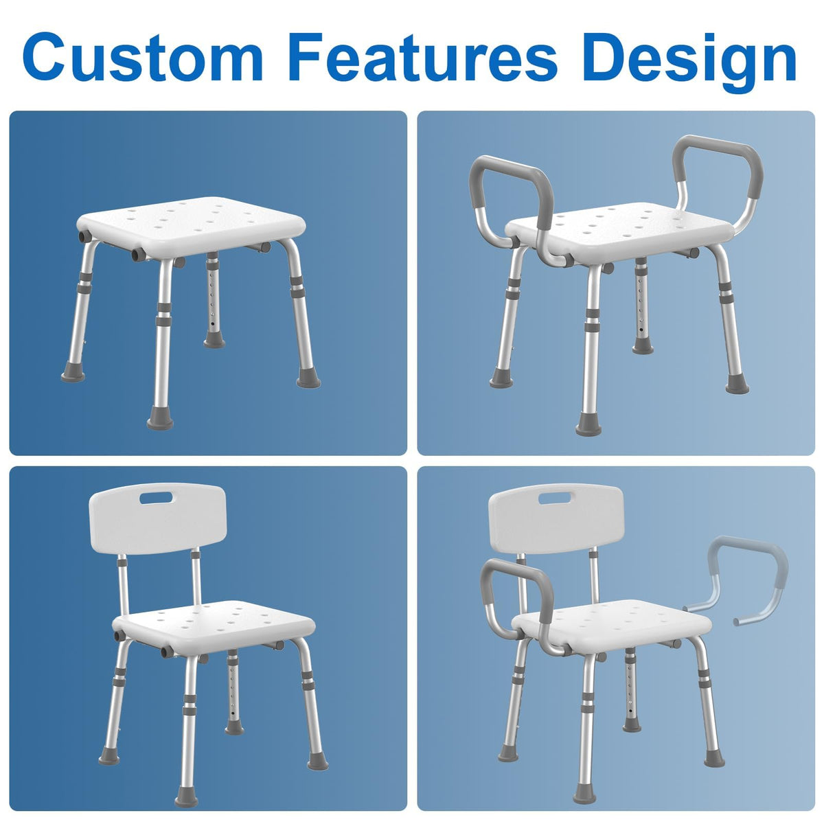 HOMLAND Shower Chair for Inside Shower with Padded Armrests and Back