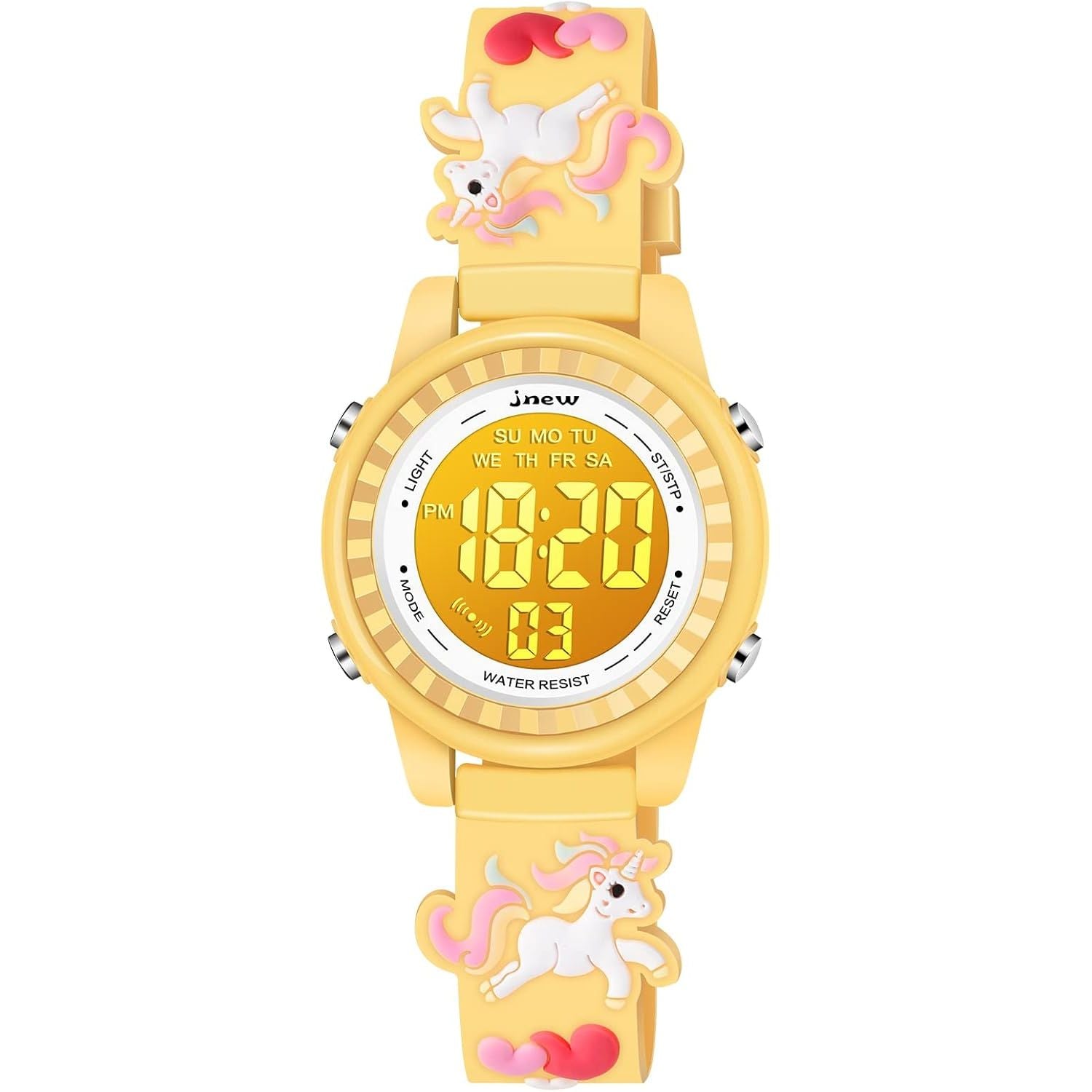 Buy now Venhoo Kids Watches 3D Cartoon Waterproof 7 Color Lights Toddler Wrist Digital Watch with Alarm Stopwatch for 3-10 Year Girls Little Child NewYellow at indiglob india