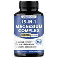 1000mg Magnesium Complex for Women & Men,15-in-1 Magnesio Complex with Glycinate, Citrate, Malate, Taurate & Chelated for Easy Absorption, Muscle, Recovery & Energy, Vegan Non-GMO,120 Capsules