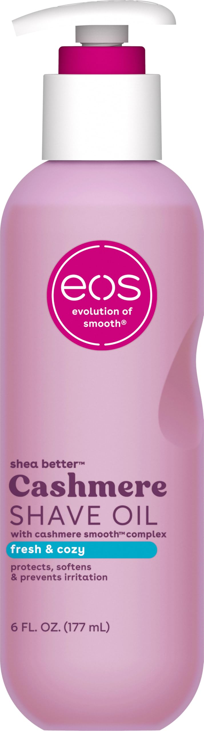Buy now eos Cashmere Shave Oil â€“ Fresh & Cozy, Moisturizing Shave Oil with Shea Butter & Glycerin, Helps Prevents Irritation & Razor Burn, Vegan, 6 fl oz at indiglob india