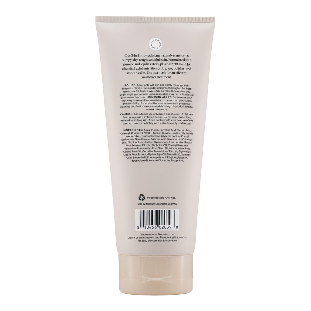 Naturium KP Body Scrub & Mask, AHA, BHA, PHA Exfoliants, 8 fl oz | Dead Skin Removal with Jojoba Esters, Glycolic & Salicylic Acid, for Smooth Texture & Clean Pores, Fragrance Free