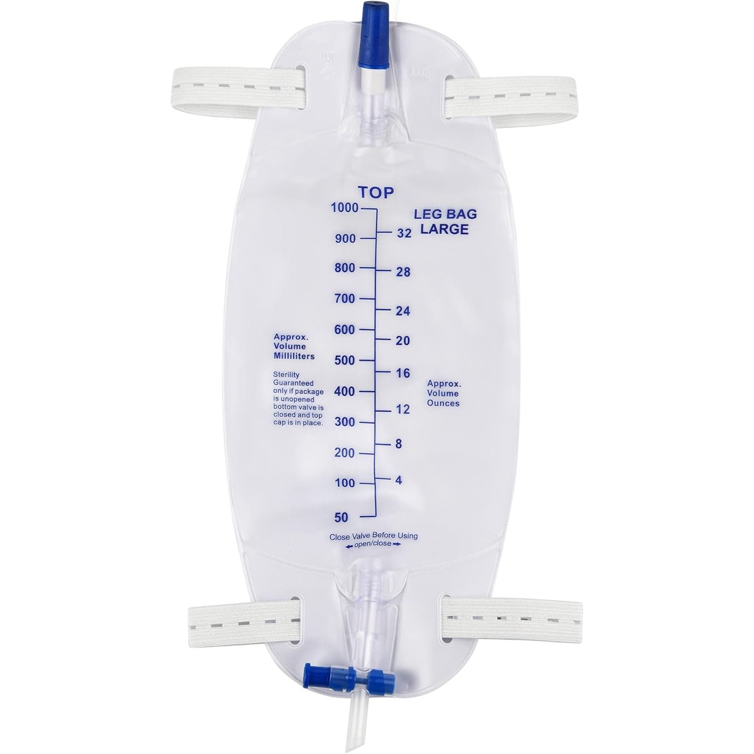 Buy now Easy-Tap Leg Bag Urinary Drainage Bag, 1000ml, Anti-Reflux Valve, Cloth Straps, Easy Flip Drain (Pack of 3) Col3 at indiglob india
