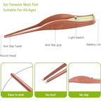 Buy now 4 Pack Ear Pick with Light, Ear Cleaner Ear Wax Removal Tool Kit for Kids and Adults, Ear Picks Digger & Tweezers & Spiral Spring Ear Spoon Set with Storage Box (Rose Gold) at indiglob india