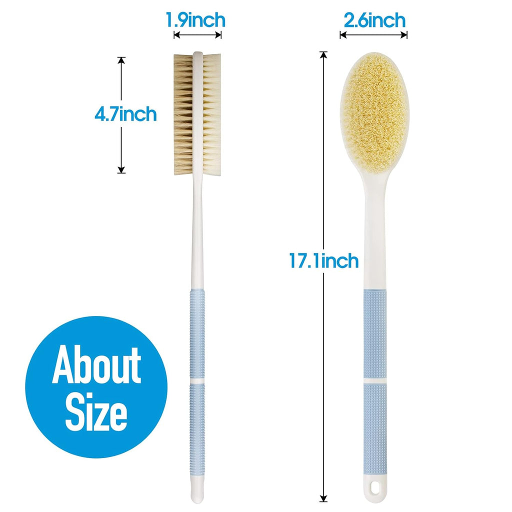 Buy now Back Scrubber Anti Slip Long Handle for Shower, Dual-Sided Back Brush with Stiff and Soft Bristles,Body Exfoliator for Bath or Dry Brush. at indiglob india