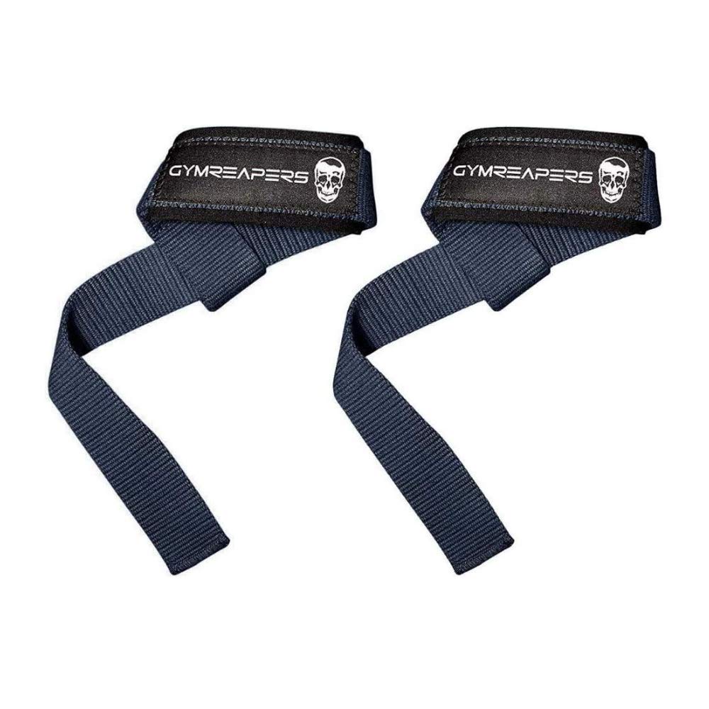Buy now Gymreapers Lifting Wrist Straps for Weightlifting, Bodybuilding, Powerlifting, Strength Training, & Deadlifts - Padded Neoprene with 18 inch Cotton Navy at indiglob india