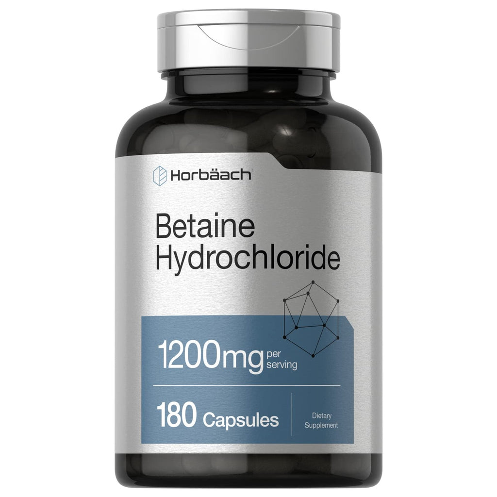 Horbäach Betaine HCl 1200mg | 180 Capsules